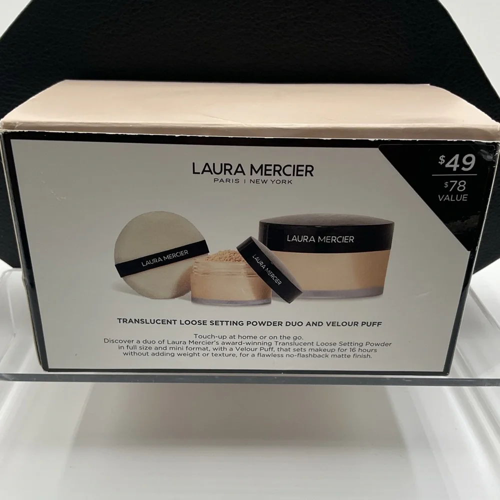 Laura Mercier Translucent Loose Setting Powder Duo & Velour Puff LE Discontinued
